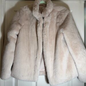 Magaschoni Cream Faux Fur Jacket
